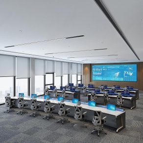 现代指挥控制室3D模型下载